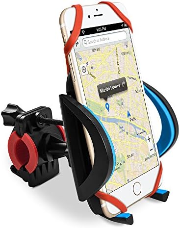 Leafbook Bike Mount, Universal Cell Phone Bicycle Motorcycle Holder Cradle 360 Degree Rotatable for iPhone 7 Plus 6 6S Plus, Samsung Galaxy S8 S7 Edge S6 Edge Note 5, HTC LG Nexus GPS and More, Blue