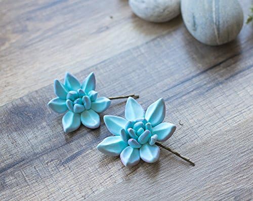 Succulent hair piece - hair accessories - floral hair pins - succulent wedding - flower bobby pins - floral hairpiece - mint hair clips