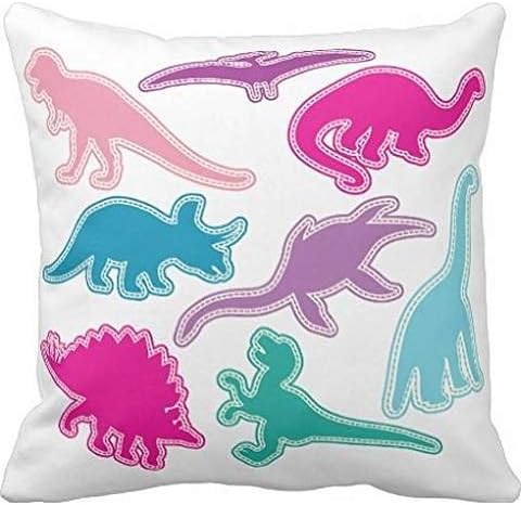 Dinosaur 18*18 pillow case cover / Cushion - Pink, Purple, Blue