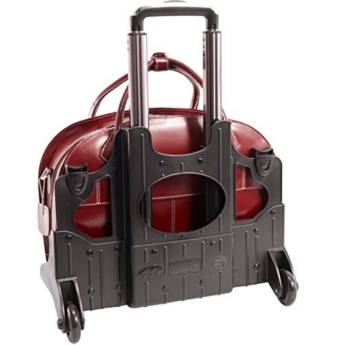 Mcklein USA 94366 Glen Ellyn, 15.4" Leather Detachable Wheeled Case, One Size, Red