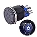 Ulincos® Latching Push Button Switch U22A4 1NO1NC SPDT ON/Off Black Metal Shell with Blue LED Suitable for 22mm 7/8