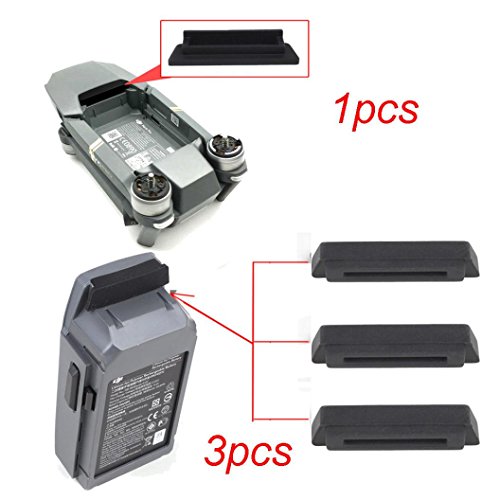 Dustproof Plug Cover, Leewa Plastic 1PC For Frame 3PC For Battery + Dustproof Plug Cover For DJI Mavic PRO