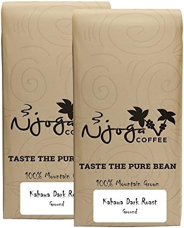 Njoga Kenya AA (Kahawa) Dark Roast Ground Coffee 100% Mountain Grown, 2 LB (2-1LB Bags)