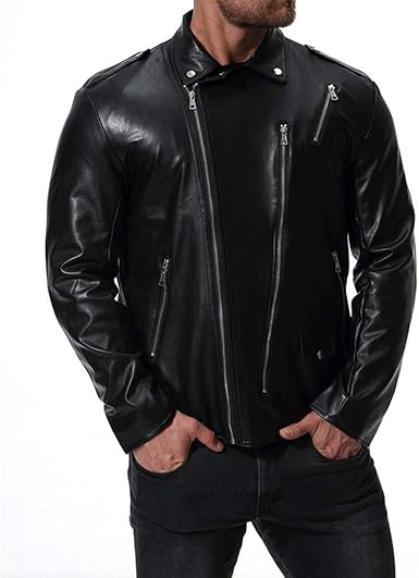 Homme Veste A Mi Saison Blouson En Cuir Blouson Avec La Fermeture Eclair Veste Similicuir Biker Slim Fit Modern Loisir Blazer Vestons Slim Fit Costume Jacket Blouson Casual Amazon Fr Vetements Et Accessoires