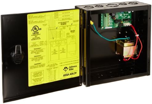 Adams Rite PS-SE Baked Enamel Finish Power Supply, 115 VAC, 0.7A, 10" Width x 10-3/8" Height x 4-1/8" Depth, Black, for SVR, CVR and Mortise Devices (Pack of 1)