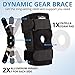 Dynamic Gear Open Patella Stabilizing Knee Brace with Dual Aluminum Stability Hinges - Padded Neoprene Adjustable Compression Knee Support Brace for Meniscus Tear, ACL, Strains, Knee Pain, Arthritis