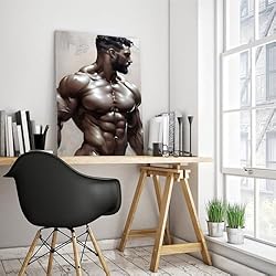 HMLZSJ Nude Muscle Male Torso Portrait Art Gay
