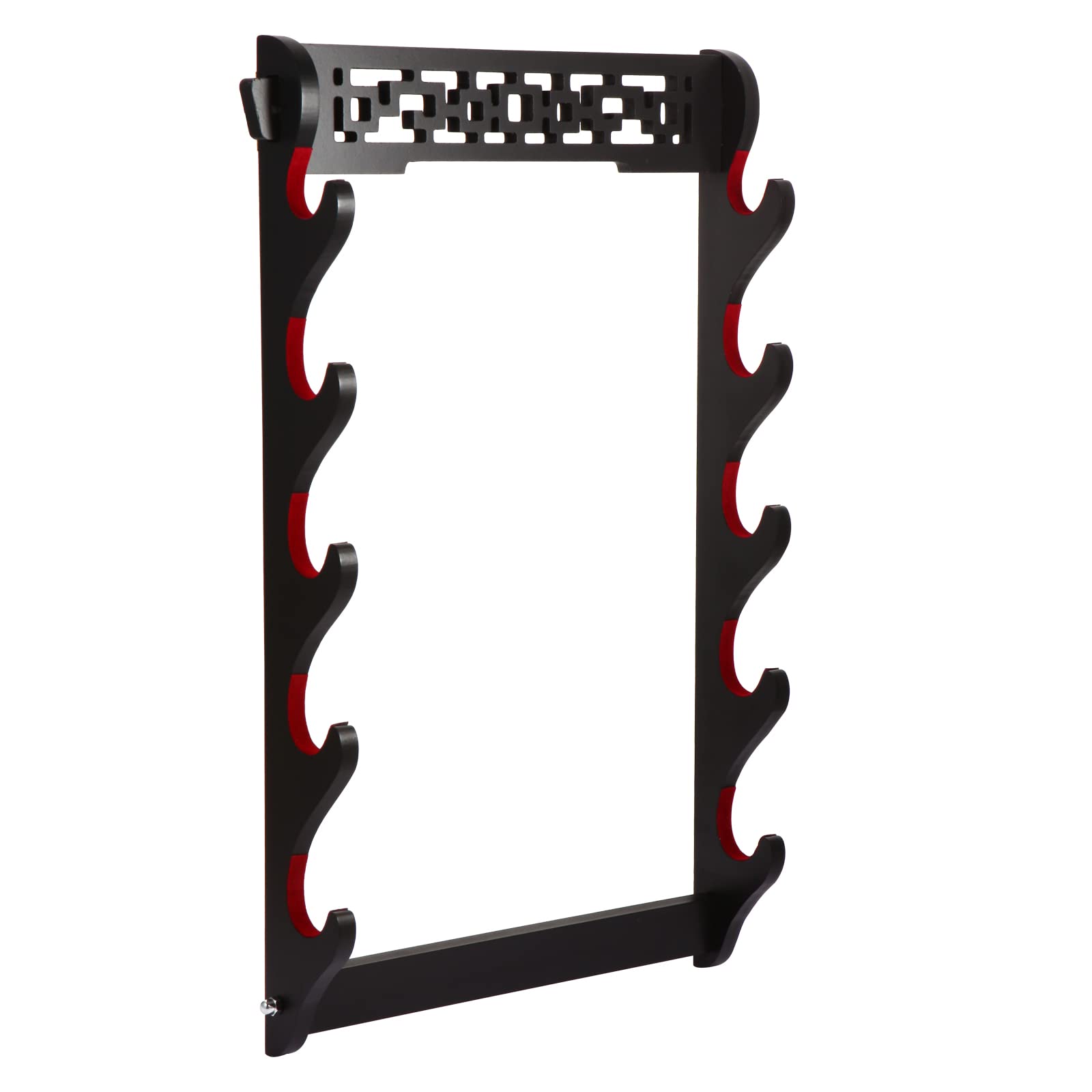 FOXSMZZ 5-Tier Sword Holder Wall Mount Samurai Sword Stand Display Katana Wakizashi Tanto Wall Hanger Sword Rack Five Layer (5-Tier)