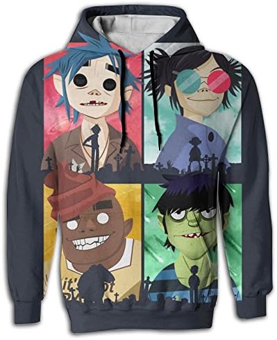 IEIDJFF Humanz - Gorillaz - T-Shirt Teepublic 1 Hooded With A Pocket Rope Hat customization Fashion Novelty 3D Men's