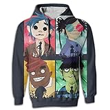 IEIDJFF Humanz - Gorillaz - T-Shirt Teepublic 1 Pocket Hoodie With A Pocket Rope Hat Printing Sports Novelty 3D Unisex Large