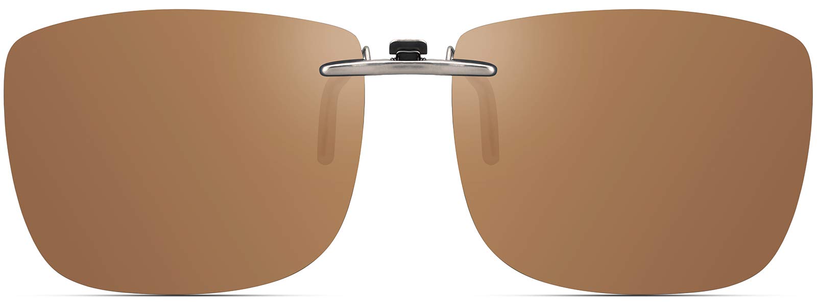 Photo 1 of (USED/FAIR) CAXMAN Polarized Clip On Sunglasses Over Prescription Glasses for Men Women Compact Fit Brown Lens Extra Large Size UV Protection