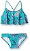 Kanu Surf Girls' Alania Flounce Bikini Beach Sport 2 Piece Swimsuit, Heather Green Paisley, 12