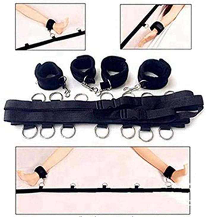 Handcuff Restraint Kit Sex Bed Ties Restraints King Bed with Adjustable Straps photo 8
