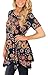 XUERRY Women Plus Size Short Sleeve Tunic Tops Loose Floral Print Shirt(Short-Navy/Pink,XXXL)