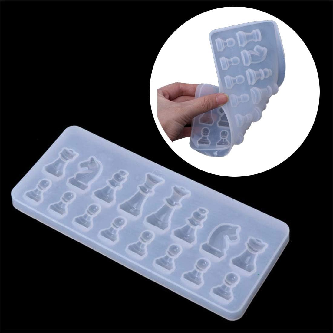 Yb Stampo Per Colata Di Resina Per Scacchi Stampo Per Silicone Trasparente Internazionale Per Scacchi Strumenti Per Decorazione Epossidica Caramelle Per Cioccolato Stampi Per Zucchero Fondente Lavorazione Perline E Creazione Gioielli Hobby