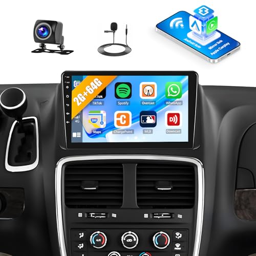 2+64G Android Car Stereo for Dodge Grand Caravan 2011-2020 Chrysler Town & Country 2011-2016 Grand Voyager 2011-2015 Wireless CarPlay Android Auto 9” Touchscreen GPS Bluetooth WiFi SWC Backup Camera