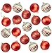 24-Pack Christmas Tree Ornaments - Red Shatterproof Medium Christmas Balls Decoration, Assorted 3-Finish Matte, Glitter, Multicolor Glitter Stripes, Hanging Plastic Bauble Holiday Decor, 2.4 Inches