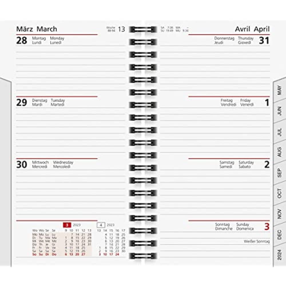 rido/idé Weekly Replacement Calendar Model Timer 2023 Desk Planner Sheet Size 8.7 x 15.3 cm White