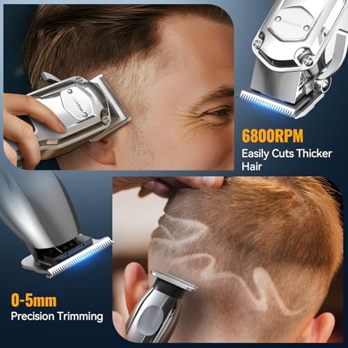 Jack & Rose Hair Clippers Men and Trimmer Set,Cordless Clippers for Men Haircut,Beard Trimmer and Shaver,Professional Grooming kit/Barber Kit for Nose,Body