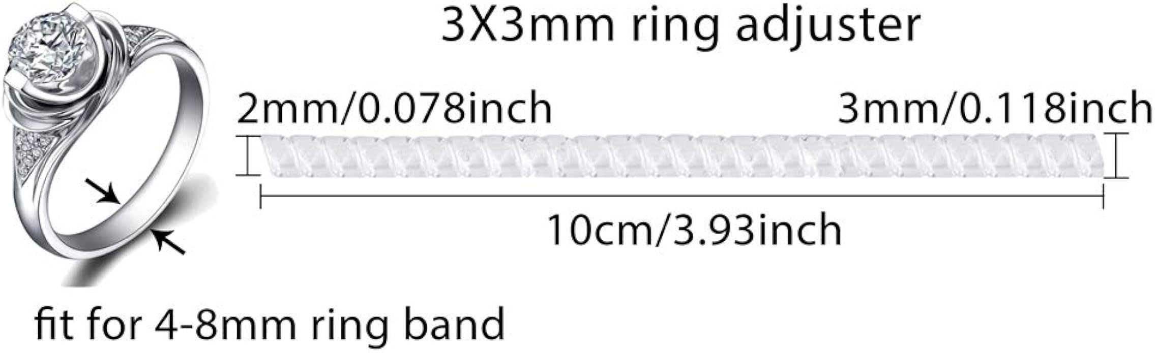 Amazon 指輪 サイズ調節 リングアジャスター Ring Adjuster リングストッパー 銀磨きクロス布付き 3pc クリーニング ケア用品 通販