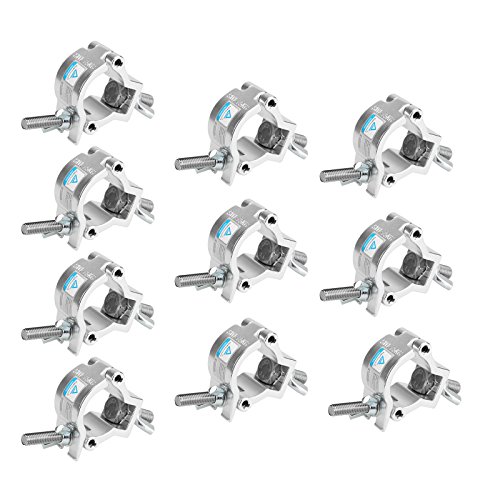 10 Pack Heavy Duty 165lb Aluminum Alloy Stage Lighting Clamp for Projector Par Light Spotlight Fits 32mm to 35mm OD Tubing/Pipe, Small Size Clamp