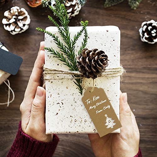 Tags Kraft Paper Brown Red Christmas Gift Tags with Holes Small Xmas Gift Tags with Twine Vintage Gift Labels Tags Bulk 100pcs