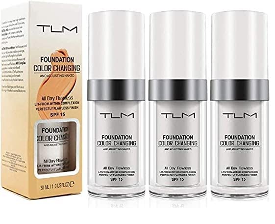 3 X TLM Colour Changing Foundation Makeup Base Nude Face Liquid Cover Concealer for Women Girls