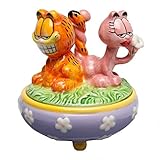 WL 4.75 Inch Garfield and Arlene Tails Ceramic Painted Trinket Box