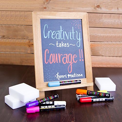 Vintage Chalkboard kit with 8 Chalk Markers and 3 Magic Erasers-Rustic Style (14" X 9.5")-Kitchen-Restaurant-Wedding Decor