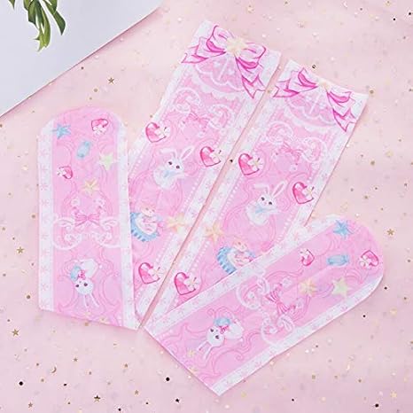 Amazon Cosloli 日本かわいいガール毎日甘ロリストッキングかわいい印刷学生ゴシックロリータ膝靴下ロリコスプレ アニメ 萌えグッズ 通販