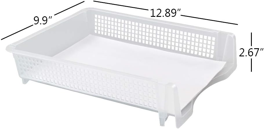 Zerdyne 6-Pack Clear Plastic Stackable File Trays, Desk Trays : Office Products