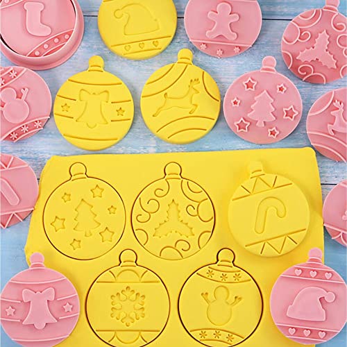 10 Pieces Cute Christmas Tree Cookie Stamps For Baking Cookie Mould