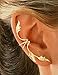 Ear Charms® Delicate 3 Leaf Full Ear Right Ear Cuff Non-pierced Earring Wrap in Gold over Sterling Silver