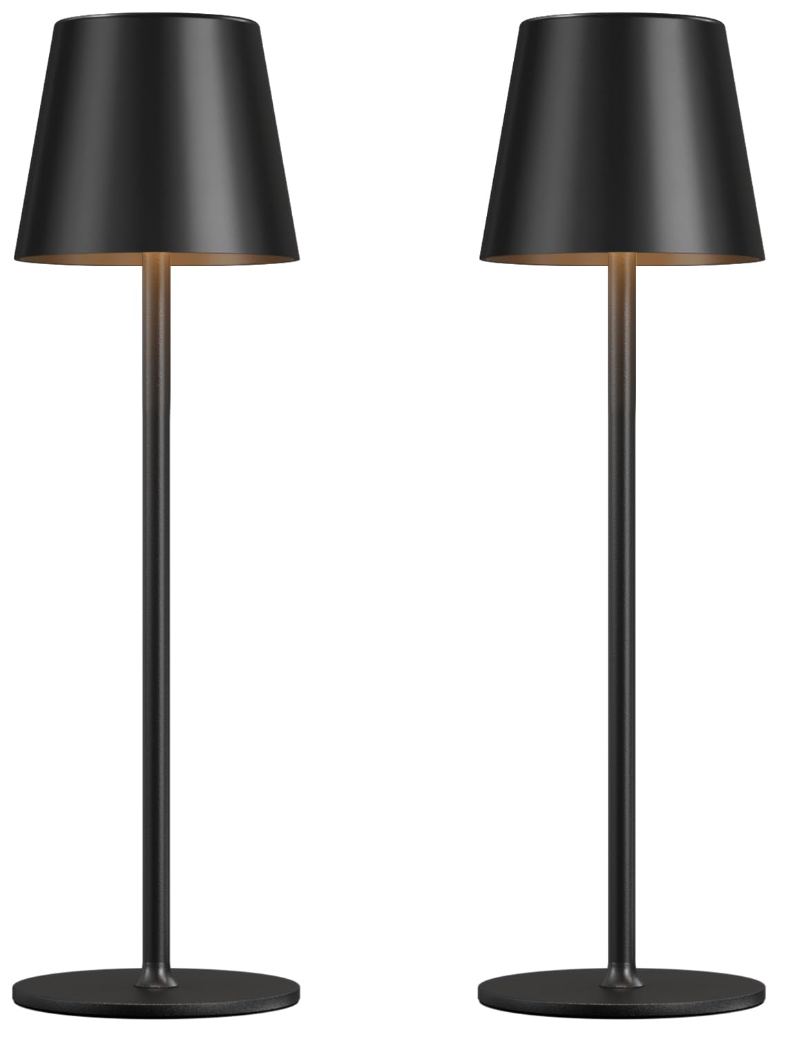 Photo 1 of Cordless Table Lamp Rechargeable Black - KK 2 Pack 5000mAH Battery Operated Lamp for Counter, 3 Color Stepless Dimming Waterproof LED Wireless Lamp for Dining Kitchen, Outdoor Patio, Touch Control