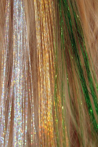 20 Hair Tinsel 180 Strands Three Amazing Colors Sparkling Silver