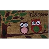 Welcome Coir Doormat by Castle Mats, Size 18 x 30 inches, Non-Slip, Durable, Made Using Odor-Free Natural Fibers