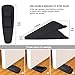 Rubber Door Stopper - Multi Surface Door Stop Wedge with Heavy Duty Design - Flexible and Non Scratching Door Holder (4 Pack, Black)
