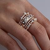 AutumnFall Ring, 2017 New Fashion 5PCS/Set Rose Gold Stackable Ring Sparkly Rings (Gold, Size 8)
