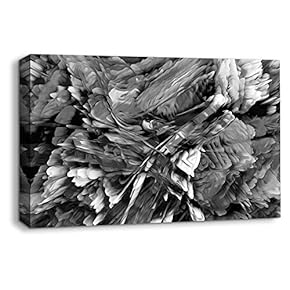 Canvas Wall Art Abstract Black and White Painting Artwork for Home Prints Framed - 12x18 inches