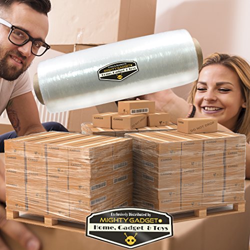 2 Pack of Mighty Gadget (R) 15" x 1476 ft Stretch Moving & Packing Wrap. Pre-Stretched Plastic Film Wrap