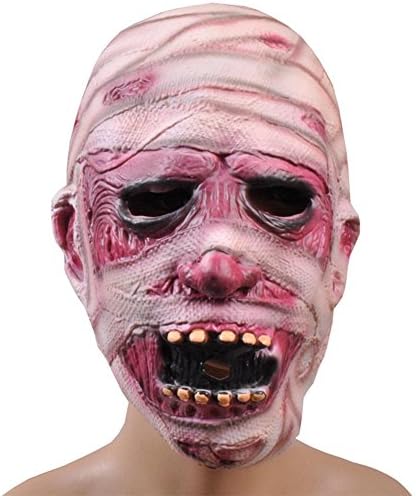 JJLIAN Halloween Horror Mask Party Decorative Props Aduits And Children Super Horror Zombie Jacket Mummy Zombie Mask (Mummy)