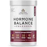 Ancient Nutrition Hormone Balance + Collagen Powder Supplement, Hydrolyzed Collagen Peptides, Key Clinically Validated Ingredient to Support Balanced Hormones and Boost Energy, Vanilla, 25 Servings