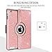 GUAGUA iPad 2 Case iPad 3 Case iPad 4 Case Glitter Sparkly 360 Degree Rotating Stand Full Body Cover Luxury PU Leather Stylus Holder Smart Auto Wake/Sleep Protective Case for iPad 2/3/4 Pink