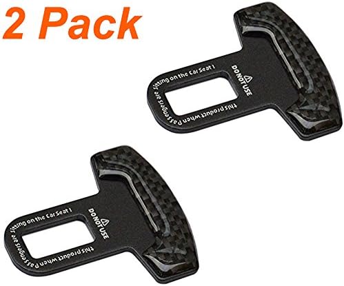 BestTrendy Universal Vehicle Mounted Real Carbon Fiber Racing Sports Car Safety Seat Belt Buckle Clip -2 Pack (Black)