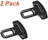 BestTrendy Universal Vehicle Mounted Real Carbon Fiber Racing Sports Car Safety Seat Belt Buckle Clip -2 Pack (Black)