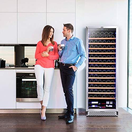 Colzer Upgrade 24 Inch Wine Cooler Refrigerators, 154 Bottle Fast Cooling Low Noise and No Fog