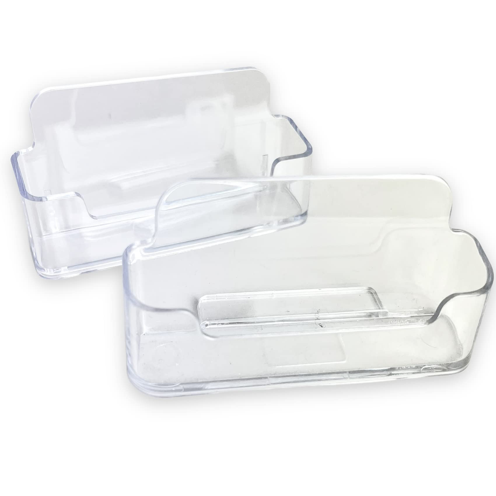 2 Pack Clear Desktop Card Holder Horizontal Desktop Card Holder 96x47mm for Home Office Business
