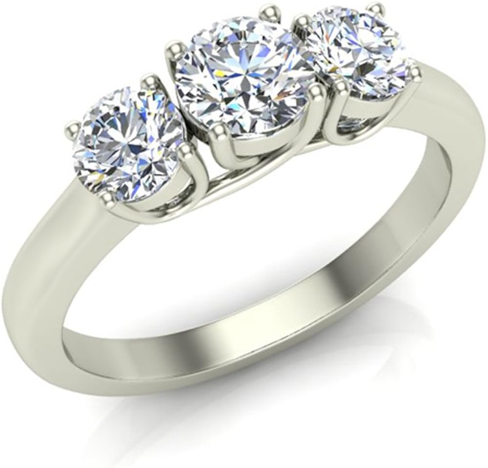 Buy Glitz Design Three Stone Anniversary Ring Past Present Future 14K