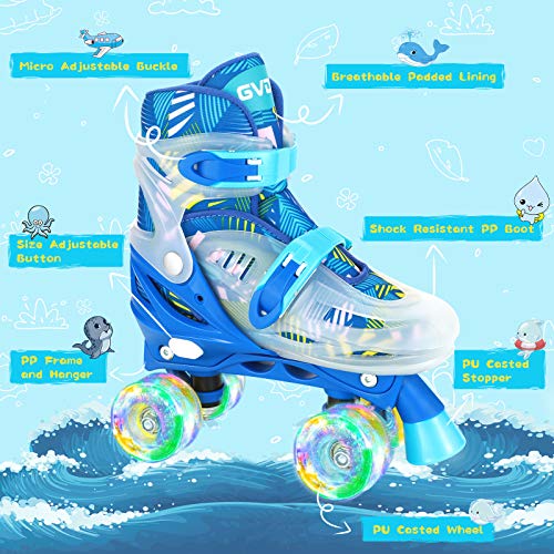 GVDV Roller Skates for Boys Adjustable Size Double Roller Skates
