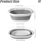 haoyuan 5L Collapsible Washing Up Bowl Folding Hand Wash Basin Grey view 2
